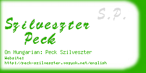 szilveszter peck business card